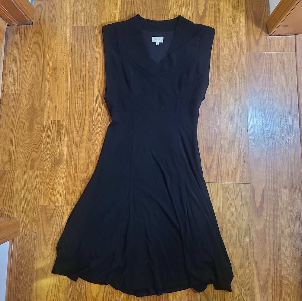 Karen Millen Black Flow Dress Size 8
